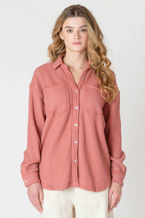 Room 34 Thermal Knit Jacket in Brick