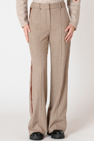 Black Tape Wide Leg Pant in Houndstooth