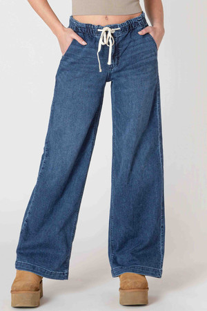 Room 34 Wide Leg Pant in Dark Denim