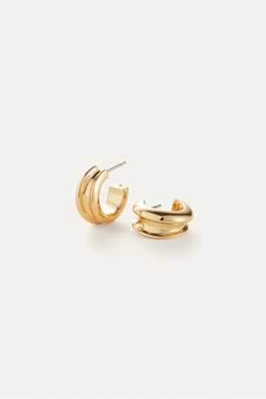 Jenny Bird Mini Lennon Hoops in High Polish Gold