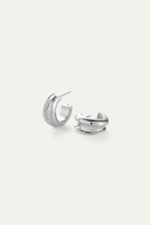 Jenny Bird Mini Lennon Hoops in High Polish Silver