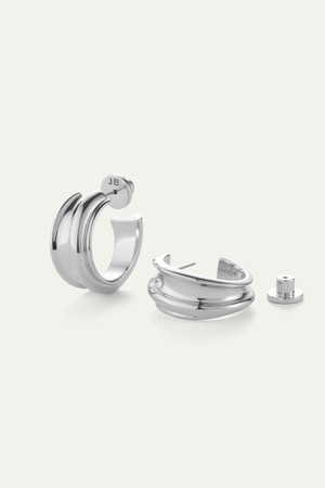 Jenny Bird Lennon Hoops in High Polish Silver