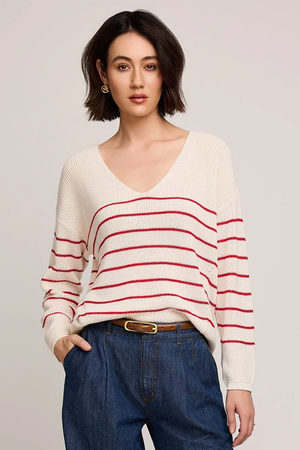 Gentle Fawn Tucker Sweater in Red Stripe