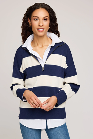 Gentle Fawn Idris Sweater in Navy Stripe