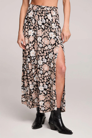 Saltwater Luxe Ida Midi Skirt in Black