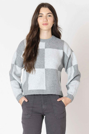 Dex Colour Block Sweater in Heather Grey