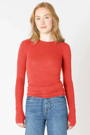Dex Brushed Crewneck Tee in Candy Red