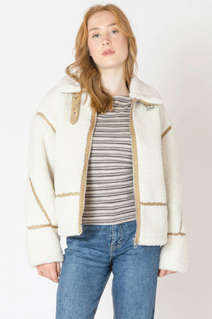 Dex Contrast Fleece in Ecru