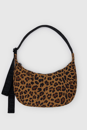 Baggu Medium Nylon Crescent Bag in Leopard