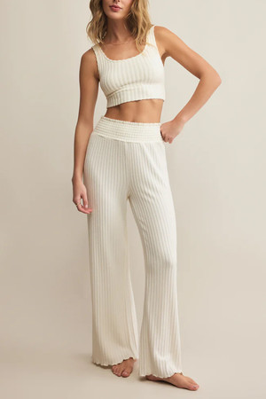 Z Supply Zoe Ribbed Lounge Set in Bone