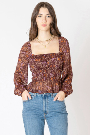 Dex Square Neck Blouse in Wild Flower