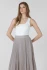 Front view of Black Tape scoopneck tank in white showing ribbed texture and neckline