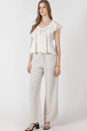 Dex Linen Pant in Natural