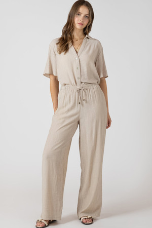 Dex Wide Leg Pant in Light Oyster