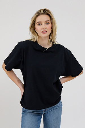 Brunette The Label Boxy Tee in Black