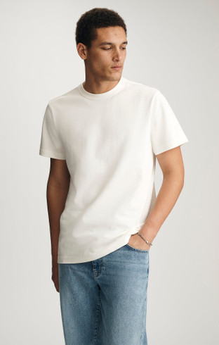 Front view of Mavi Heritage crew neck t-shirt in antique white showing classic crew neckline and short sleeves