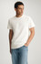 Front view of Mavi Heritage crew neck t-shirt in antique white showing classic crew neckline and short sleeves