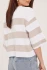Back view of Gentle Fawn heather cream stripe Amina top showing clean back drape and shoulders