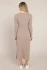 Back view of Room 34 heather brown knot waist long dress showing clean longline fit