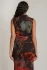 Back view of Dex sheer mesh floral long sleeve top showing fitted silhouette