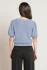 Back view of Black Tape steel puffy sleeve sweater top showing clean drape and knit texture
