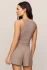 Back view of Z Supply heather ash ribbed tank top showing back neckline and shoulders