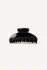 Front view of the Kōv Essentials small black hair claw clip in solid black on a white background