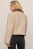 Back view of Z Supply soapstone cropped denim chore jacket showing smooth back yoke and structured hem