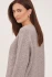 Back view of Gentle Fawn heather pebble Lori sweater showing shoulders and ribbed hem