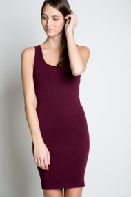 C'est Moi Bamboo Tank Dress in Bordeaux