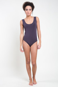 C'est Moi Bamboo Tank Bodysuit in Charcoal