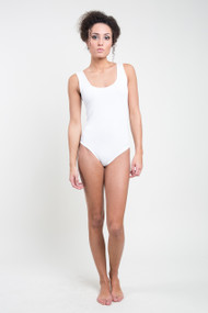 C'est Moi Bamboo Tank Bodysuit in White