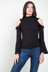 BB Dakota Marry The Night Ruffle Top in Black