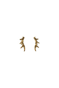 Mimi & Marge Small Antler Stud Earring in Gold