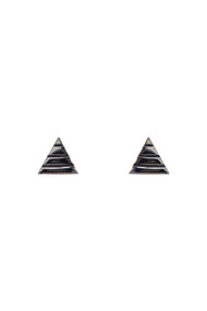 Mimi & Marge Triangle Stripe Stud in Silver