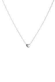 Mimi & Marge Small Heart Puff 15" Pendant in Silver