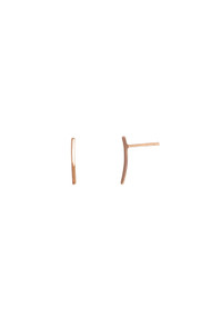 Mimi & Marge Curved Up Bar Earring in Rose Gold