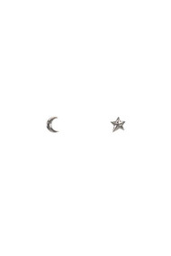 Mimi & Marge New Star + Moon Earring in Silver