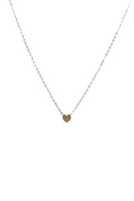 Mimi & Marge Small Heart Puff 15" Pendant in Matte Gold