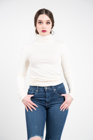 C'est Moi Bamboo Turtleneck in Ivory