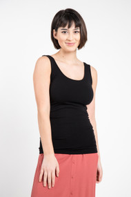 C'est Moi Bamboo Scoop Tank in Black