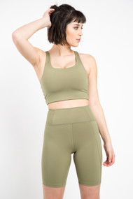 Girlfriend Collective Paloma Bra in Olive