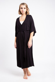 Priv Signature Kimono Robe in Black