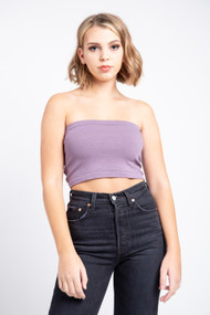 C'est Moi Bamboo Crop Tube Top in Mauve