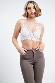 Free People Adella Bralette in White