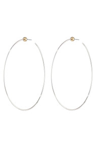 Jenny Bird Icon Hoops Medium in Rhodium