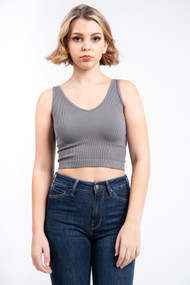 Free People Ribbed Brami in Grey