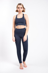 Girlfriend Collective High Rise Pocket Legging in Midnight