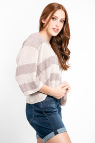 Gentle Fawn Nino Sweater in Heather Oatmeal Stripe