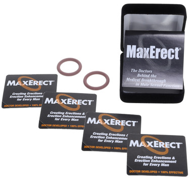 The doctors recommend the MaxErect ED Eliminator Pack if you are experiencing erectile dysfunction and multiple failures due to venous leak, prostatectomy, surgery, or other causes. Test results from clinical studies of men who had undergone complete removal of their prostate gland conclusively showed that MaxErect restored erectile function to all the men in the study almost immediately. The ED Eliminator Pack contains four (4) MaxErects consisting of different sizes and made of a special material that creates slightly more restriction on the blood flow out of the organ but is still quite comfortable.  This Pack provides men with the correct choice of MaxErects to achieve desired results immediately, as well as the option to change to a larger MaxErect as the penis becomes larger with continued use. Use the MaxErect that gives you the best results with the most comfort.